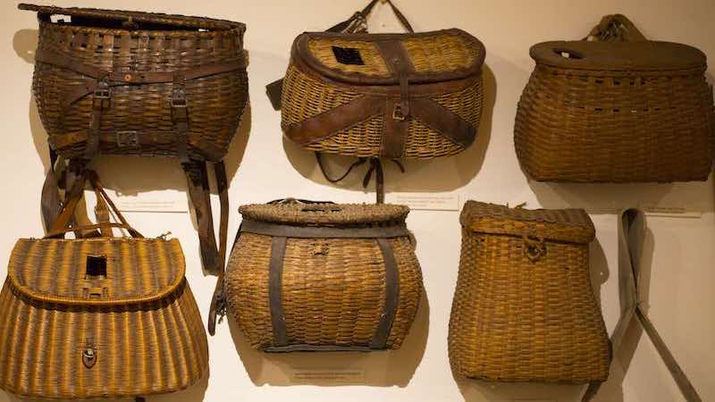 Creel Vintage Fishing Basket and 3 vintage Fishing Reels