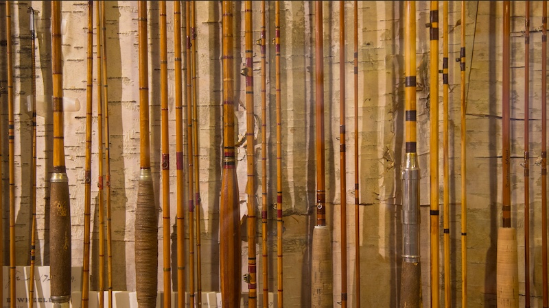 old VINTAGE ANTIQUE FLY FISHING ROD WOOD CASE tackle bamboo split cane cast  pole